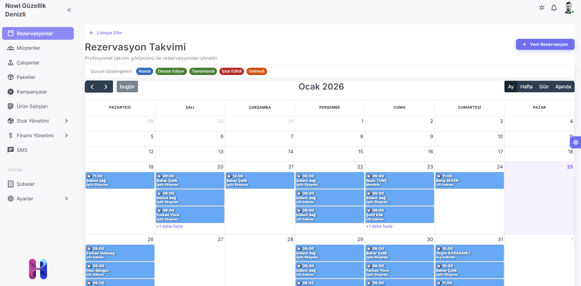 Güzellik Salonu Web Portalı - Online Randevu ve Müşteri Yönetimi